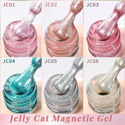 UR SUGAR 15ml Pink Jelly Cat Magnetic Gel Nail Polish Glitter ICE Soak Off Ceramic UV Gel Semi-permanent Nail Supplies Manicure