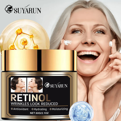 SUYARUN Premium Anti-Aging Retinol Face Cream with Hyaluronic Acid & Vitamin E – Deep Moisturizing, Wrinkle Reduction.