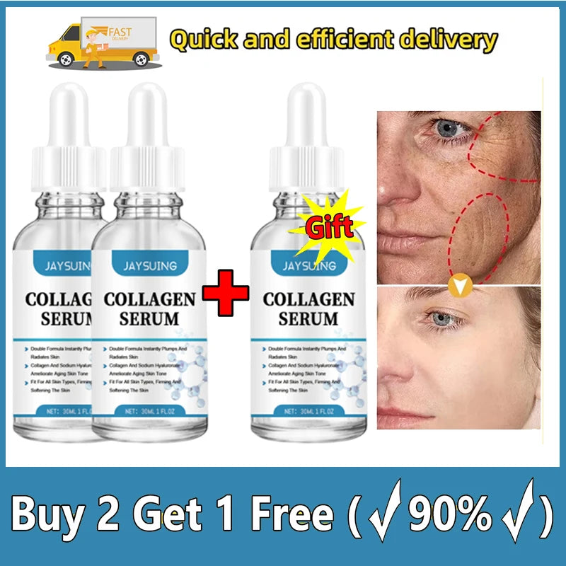 Pure Collagen Face Serum Remove Wrinkle Firming Lifting Anti-Aging Essence Fade Fine Lines Whitening For Moisturizing Skin Care