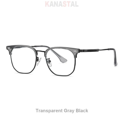 Women Titanium Eyeglasses Frame Men Blue Light Blocking Glasses Literary Square Computer Goggles Anti Rays Optics Eyewear Frame
