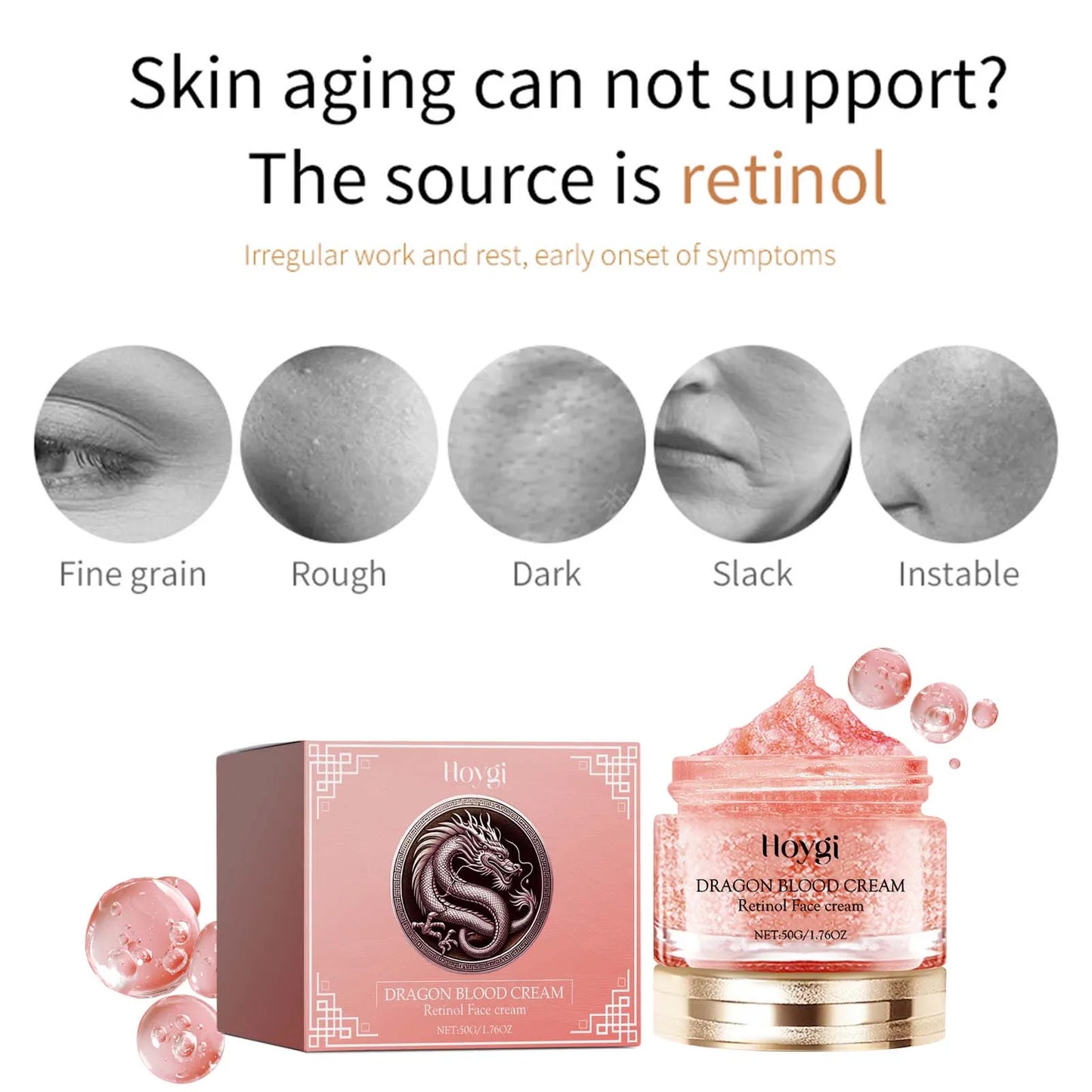 Dragon Blood Cream Smoothing Wrinkle Reducing & Contour Lifting Rejuvenation Moisturizing Nourishing Retinol Firming Face Cream
