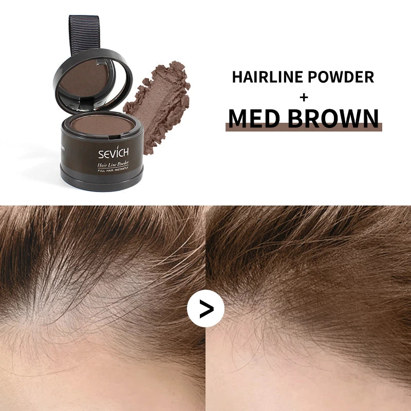 Sevich Waterproof Hair Line Powder 4g Natural Instant Hairline Shadow Powder Black Root Cover Up Forehead Hair Makeup Concealer