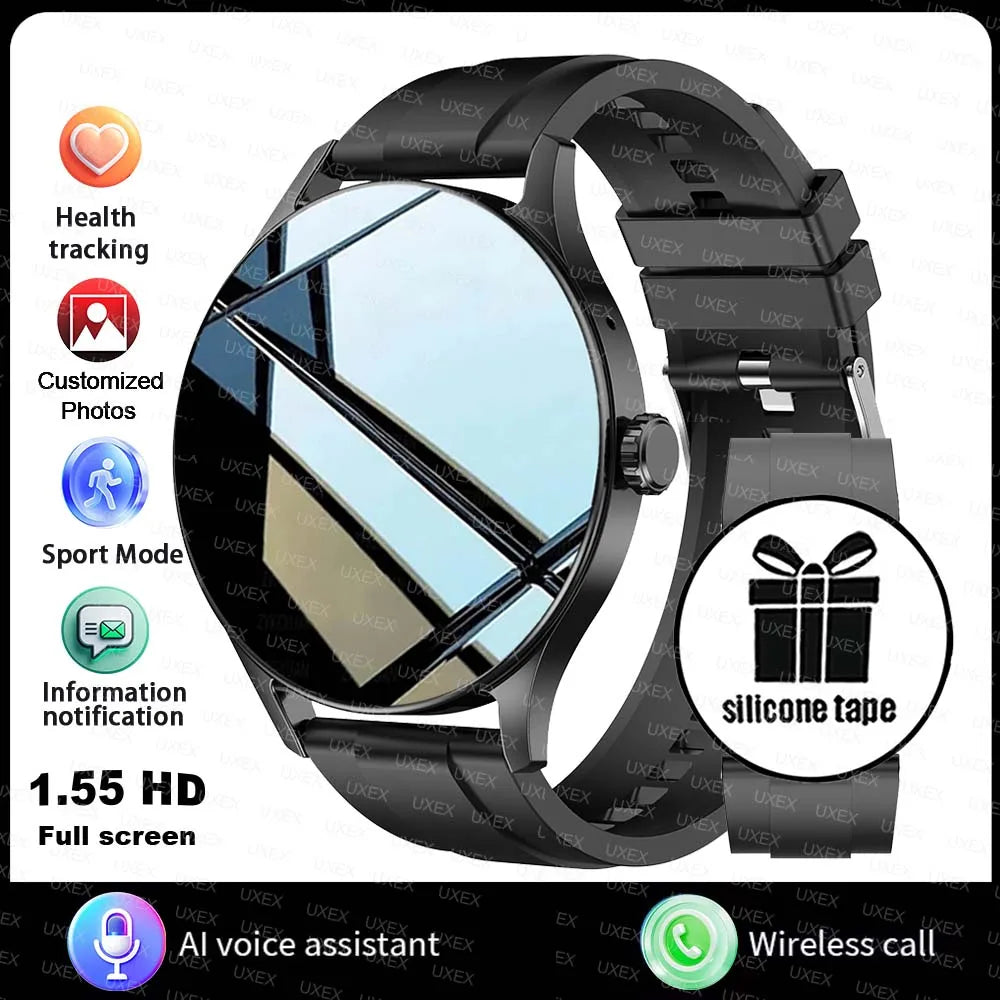Fashion Smart Watch Plus 1.55 HD For Men And Women Bluetooth Call 3D UI Health Tracker Motion Trajectory Business Watch Original