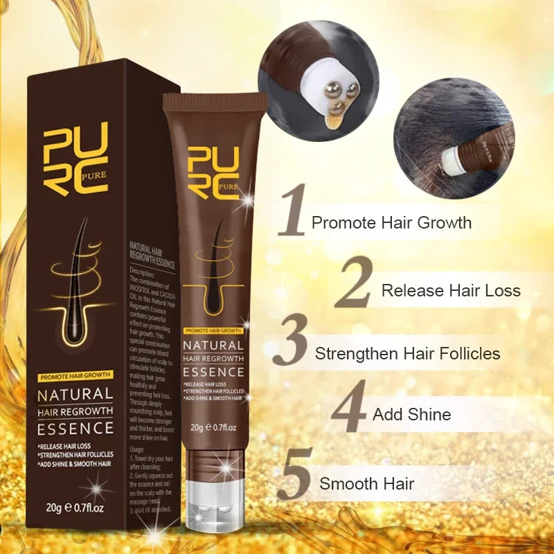 PURC Natural Hair Regrowth Essence Ginger Hair Growth Serum Hair Loss Treatment Hair Growth Products for Men Women Hair Care