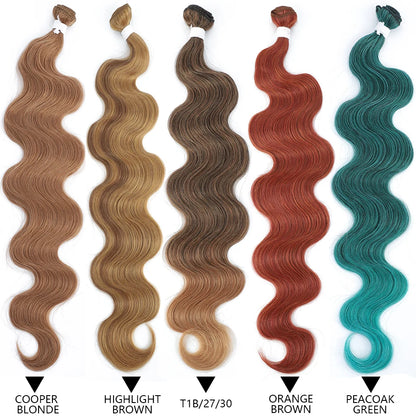 Perstar Body Wave Bundles Synthetic Hair Weave Bundles Hair Body Wave Ponytail Hair Bundles 26 Inch