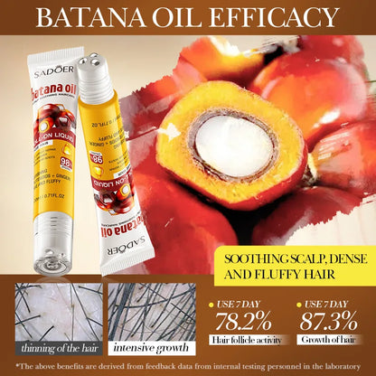 Batana Oils Fast Hair Growth Serum Anti-loss Hair Regrowth Essential Oil Roller Scalp Treatment Hair Care Products for Men Women
