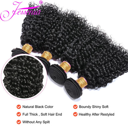 Short Afro Kinky Curly Hair 3 Bundles Deal Raw Indian Hair 100% Virgin Tissage Human Hair Weave Extension Natural Color 100G/PCS