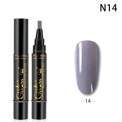 1 Pcs Pure Color Gel Nail Polish Pen For Nails Art Gel Semi Permanent Base Top Coat UV Gel Varnish Hybrid Neon Nail Polish