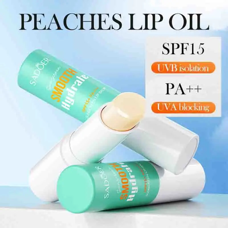 SADOER Lip Sunscreen Solar Blocker Lip Balm Moisturizing Anti Wrinkles Hydrating Whitening Lipstick For Lips Skin Care