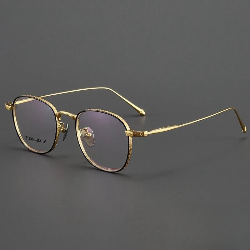 FIRADA Fashion Luxury Glasses Retro Comfortable Pure Titanium Eyewear Business Prescription Eyeglasses Frame Men Women M3090-C