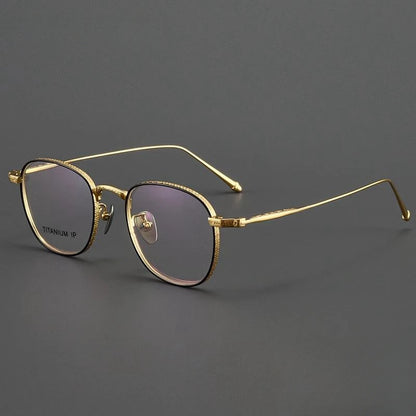 FIRADA Fashion Luxury Glasses Retro Comfortable Pure Titanium Eyewear Business Prescription Eyeglasses Frame Men Women M3090-C