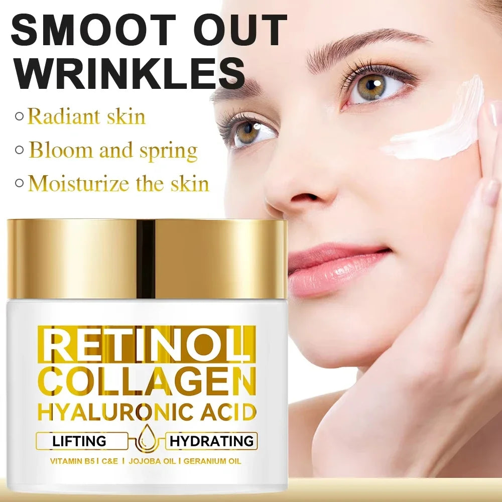 Retinol Anti Aging Face Cream Moisturizing Wrinkle Remover Collagen Hyaluronic Acid Creams Skin Care Cosmetic