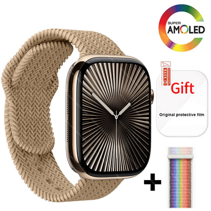 2025 New HK 11 Pro MAX Smart Watch Series 10 46mm AMOLED 4G ROM Bluetooth Call Network AI Robot Clock NFC Compass WatchMen Women