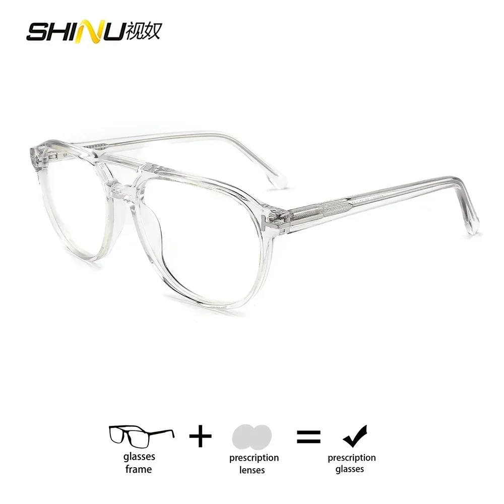 Progressive Eyeglasses Retro Frame Prescription Glasses Multifocal Presbyopia Glasses Unisex Photochromic Lenses with Recipe