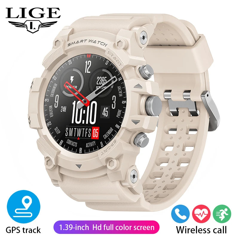 LIGE Smart Watch Woman Fitness Bluetooth Call Rubber Strap Bracelet Waterproof Heart Rate Tracker For Android IOS Smartwatch GPS