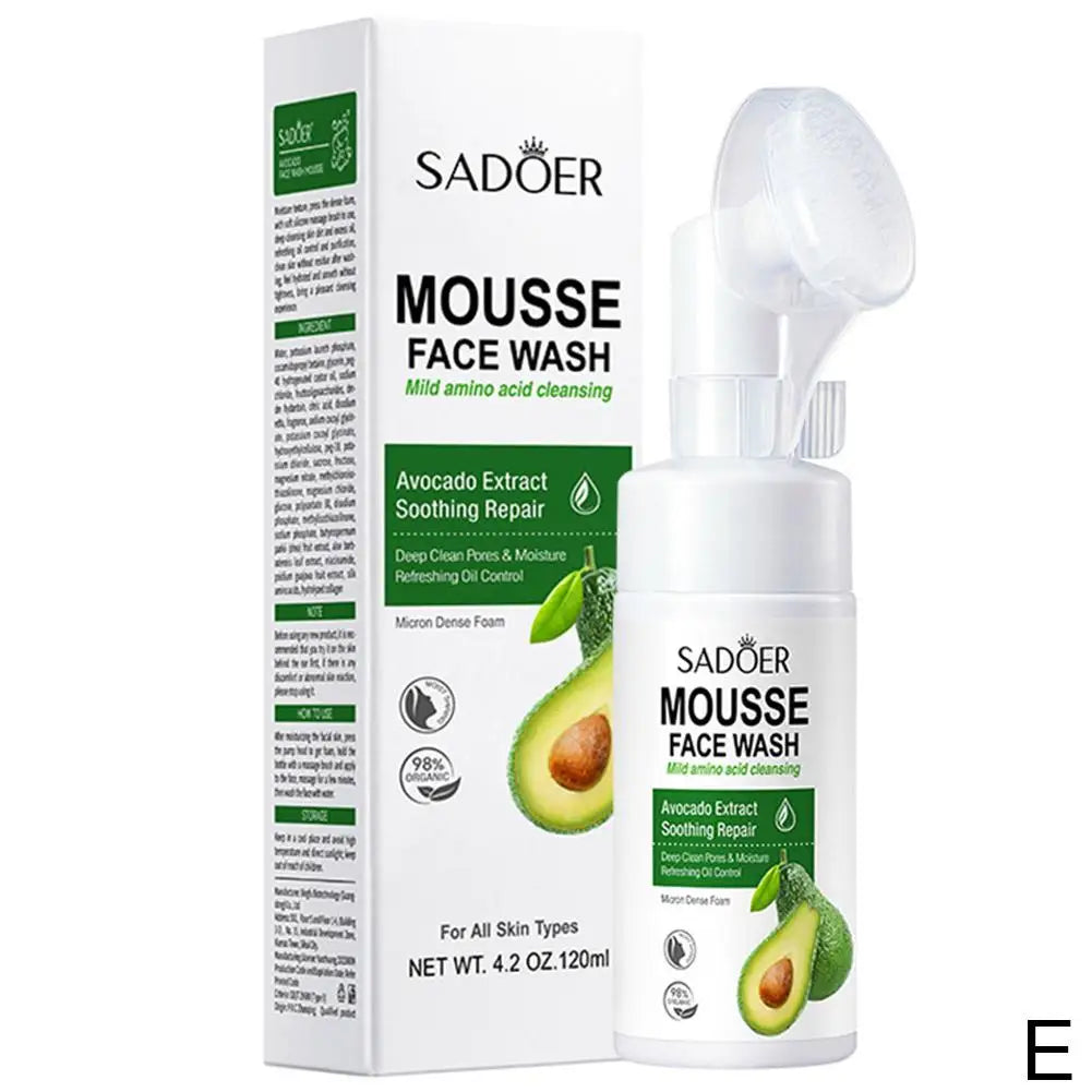 SADOER Amino Acid Facial Cleanser Mousse - Gentle Foam Wash for Sensitive Skin Hydrating & Soothing PH Balanced (150ml)