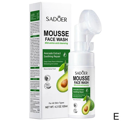 SADOER Amino Acid Facial Cleanser Mousse - Gentle Foam Wash for Sensitive Skin Hydrating & Soothing PH Balanced (150ml)