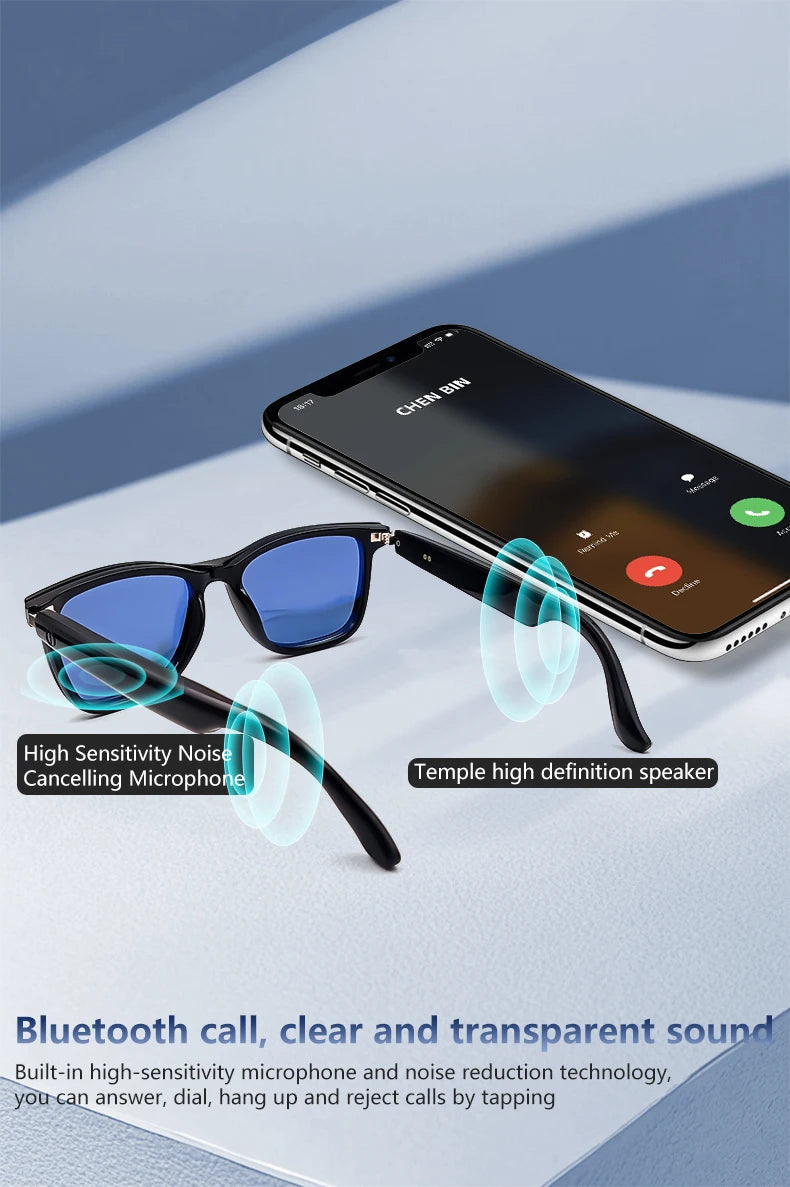 GS05 Smart Bluetooth Music Glasses forMen Women withOutdoor home dual-use Touch Voice UV400 Polarized Lens Smart glasses for men