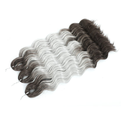 Anna 3Pcs 24Inches 300g Ombre Rainbow Loose Body Wave Twist Crochet Braids Sliver White 60# Synthetic Hair Wavy Extension Braids