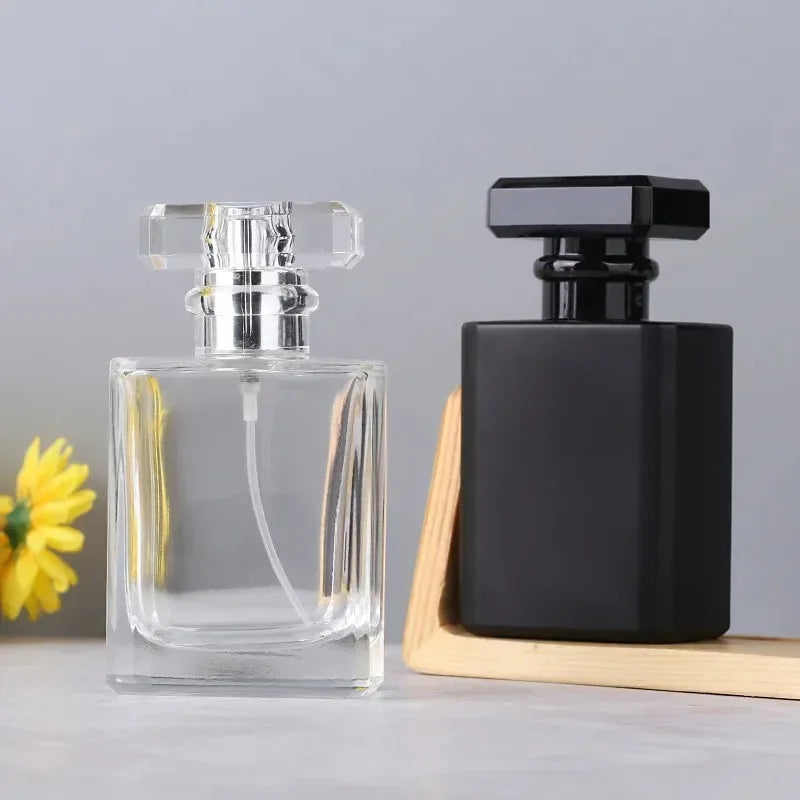 1/3/5pcs 30/50/100ml Perfume Bottle Glass Frosted Square Portable Pressed Fine Spray Aromatherapy Separate Bottle Wholesale