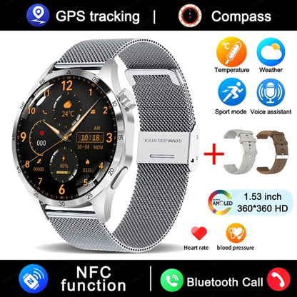 Smart Watch Men Watch 4 Pro AMOLED HD Screen Bluetooth Call NFC Health Monitoring Smartwatch 2024 New Watch GT4Pro