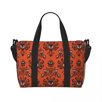 Custom Haunted Mansion Logo Groceries Shopping Tote Bags Women Large Capacity Halloween Grimace Ghosts Gym Beach Travel Bags