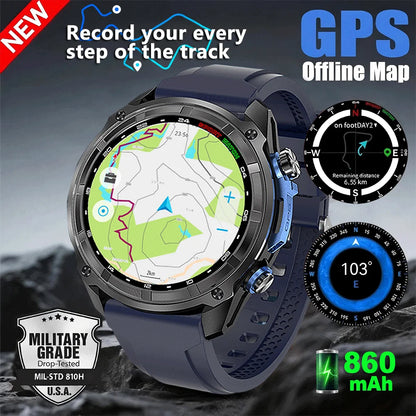 New T-Rex Militray Man Smart Watch 2025 Built-in GPS Offline Map 4GB Memory Professional Waterproof Watches Men Smart Bracele
