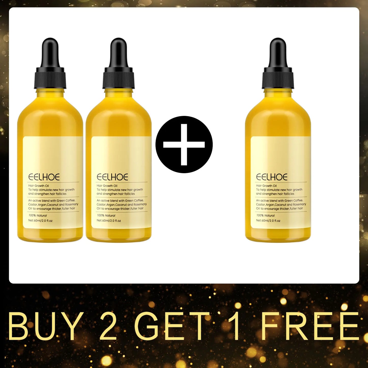 EELHOE Rosemary Oil Grows Hair Loss Treatment Bald Head Hair Regrowth Moisturizing Hair Scalp Massager Rosemary Essential Oil