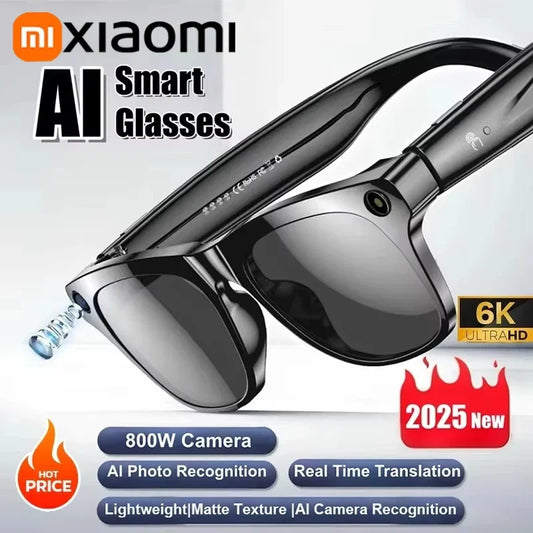 Xiaomi 8K HD AI Smart Glasses Photochromic Multifunction Bluetooth Calling Voice Assistant Music Player Translate Camera Glasses