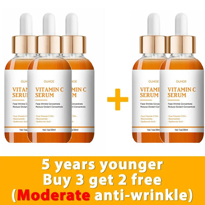 Vitamin C Wrinkle Remover Face Serum Lifting Firming Fade Fine Lines Anti-aging Essence Whitening Brighten Nourish Skin Care