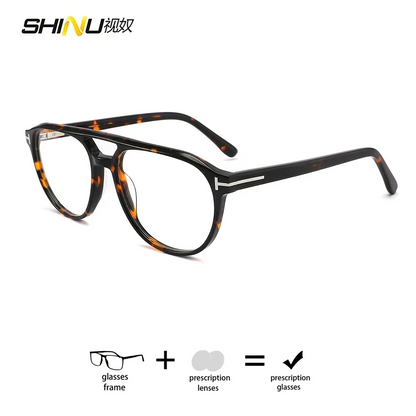 Progressive Eyeglasses Retro Frame Prescription Glasses Multifocal Presbyopia Glasses Unisex Photochromic Lenses with Recipe