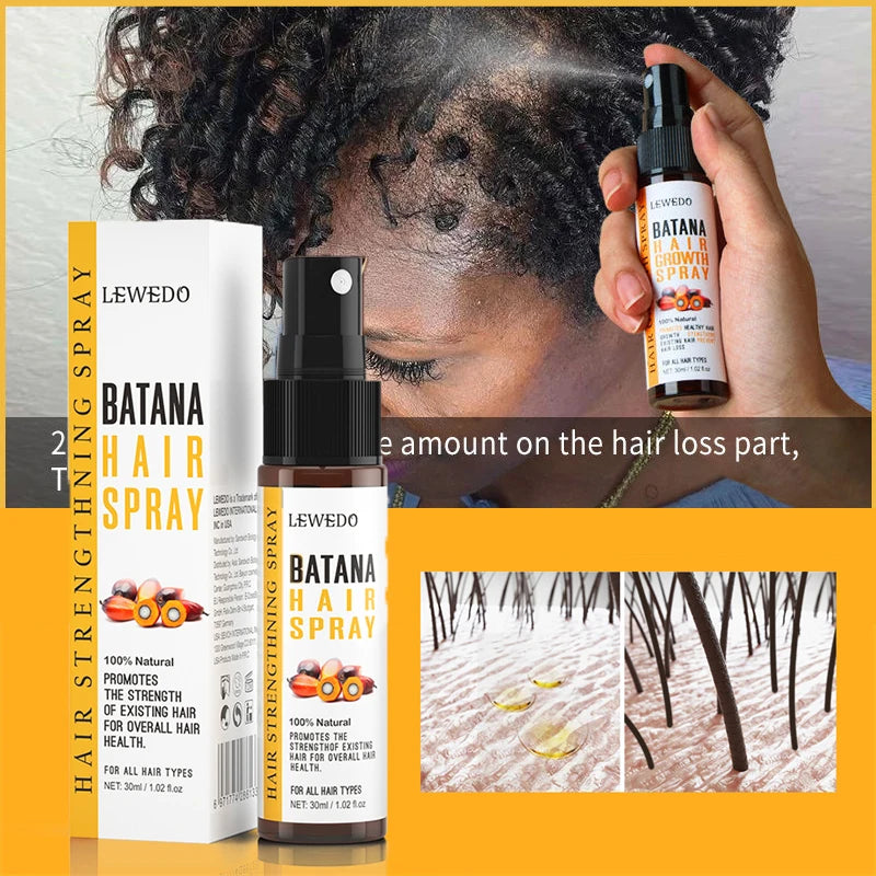 Batana Oil Hair Growth Kit Traction Alopecia Hair Repair Spray Repairs Damage Hair Keratin Hair Scalp Regrowth Treatment Mask
