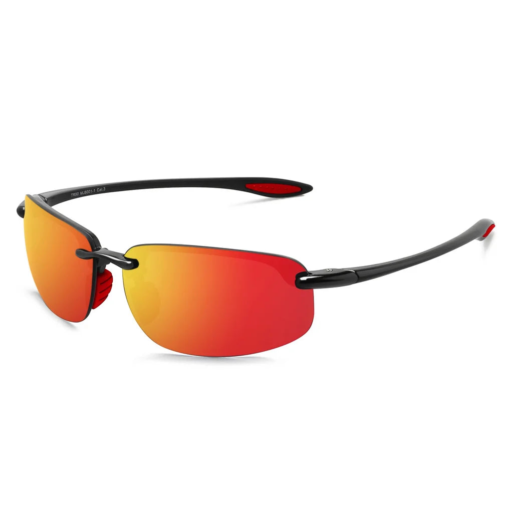 JULI Sports Sunglasses For Men And Women Cycling Driving And Running Rimless Ultralight Frame Sun Glasses Men UV400 MJ8001