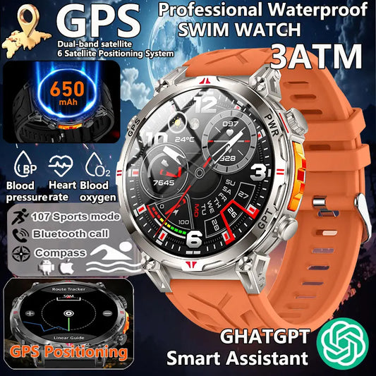 2025 GPS Sports Smart Watch GPT AMOLED 1.56 inch 488 * 488 Heart Rate Blood Oxygen Blood Pressure Monitoring 3ATM Smartwatches