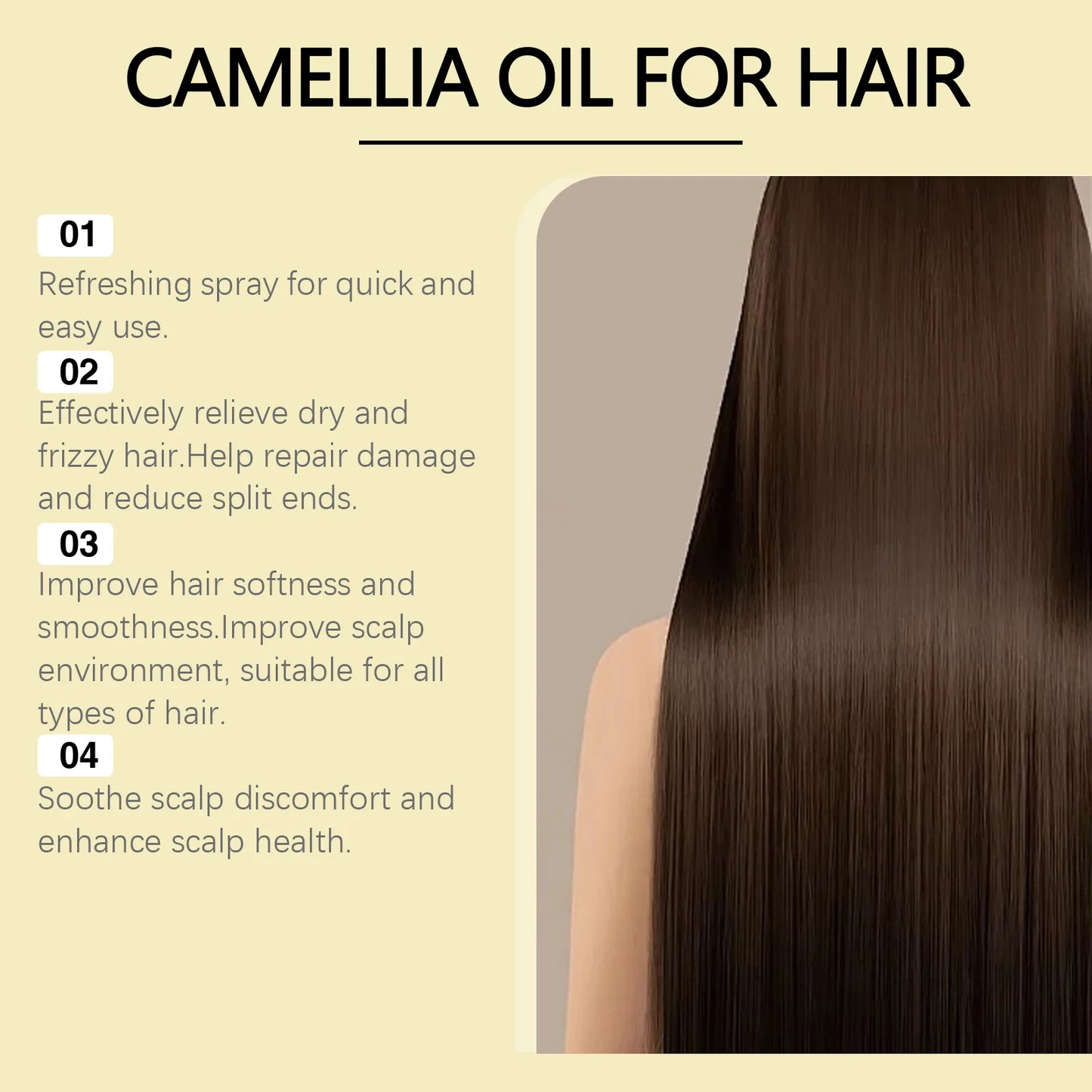 Camellia Hair Oil Restore Hair Shine Softness Smooth Deep Moisturizer Repair Keratine Damaged Frizz Dry Scalp Hair Care Products