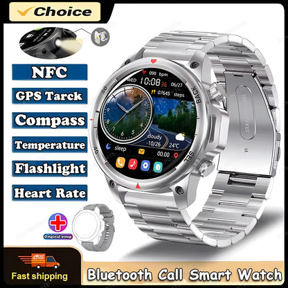 New GPS Sports Smart Watch Men 2025 AMOLED HD Screen Heart Rate NFC Watches Bluetooth Call Waterproof smartwatch For Android iOS