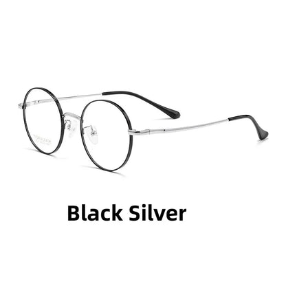 FIRADA Luxury Fashion Eyewear Women's Retro Round Titanium Eyeglasses Optical Prescription Glasses Frame For Men And Women 8021A