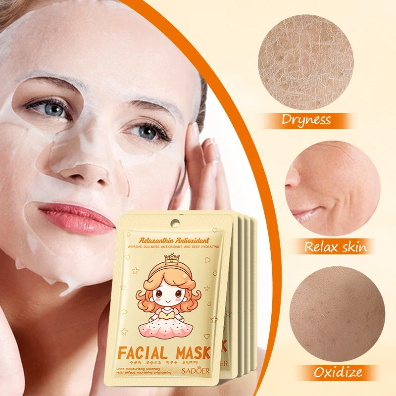 Astaxanthin 6pcs Skin Care Face Mask Korean Collagen Stuff Serum Biodance Skincare Accessories Aloe Vera Original Gel Pack Masks