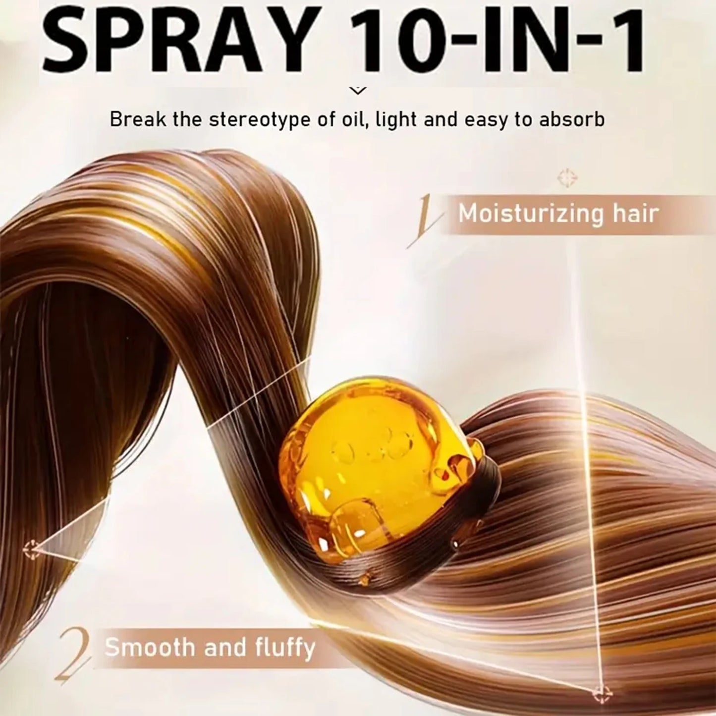 10-in-1 Hair Essence Spray with Plant Keratin & Biotin - Hydrating + Smoothing + Shine Control - Jojoba Oil Formula