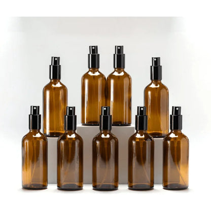 5ml-100ml Amber Glass Spray Bottle with Metal Nozzle Travel Refill Perfume Bottle Sprayer Atomizer Bottle Essential Oil