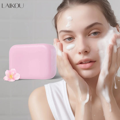 Laikou Sakura Handmade Facial Soap Cleans Skin Shower And Removes Bacteria 99.9% Travel Be Carried For Adults And Children 90g