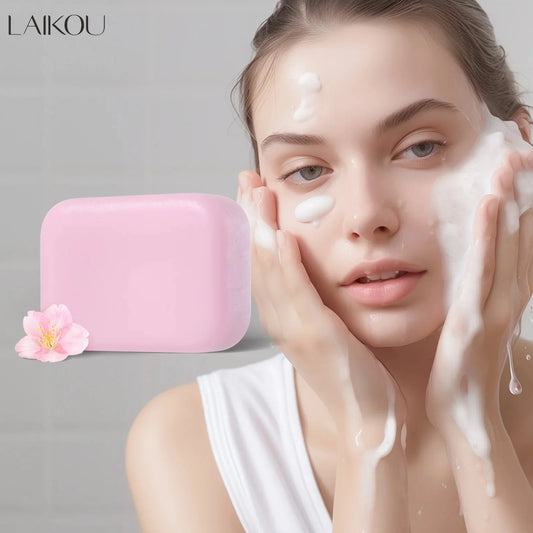Laikou Sakura Handmade Facial Soap Cleans Skin Shower And Removes Bacteria 99.9% Travel Be Carried For Adults And Children 90g
