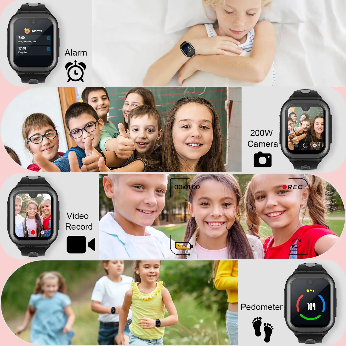 Wonlex 4G Children Smart Watch GPS WiFi Camera Monitor Tracker Phone Watch KT31-X2 Video Call SOS IP67 Waterproof Kid Smartwatch