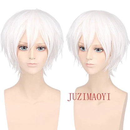 New Concubine Synthetic Bob Men's Short Straight Hair Cover Fake Cosplay Wig Ombre Green Black Blue Blonde Hairpiece
