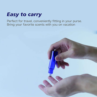 5PCS 10ML  Roller Ball Blue Bottles With Stainless Steel Roller Balls for Perfume Liquid and  Essential Oils Makeup Tools