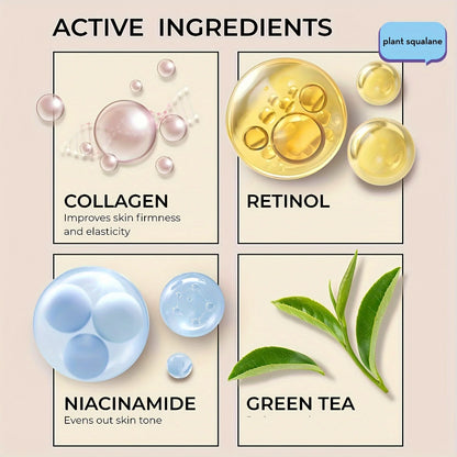 Niacinamide Hyaluronic Acid Collagen Face Cream with Airless Pump Collagen Botanical Stem Cells Cream for Skin with Retinol