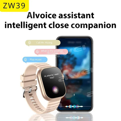 2024 Waterproof Heart Rate Fitness Blood Pressure Monitor Health Sport HD Screen Smart Watch ZW39 Smartwatch