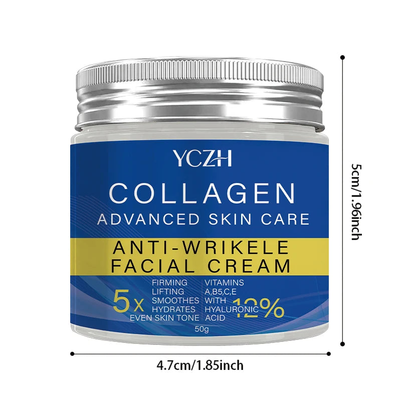 Retinol Collagen Moisturizing Cream - Contains Hyaluronic Acid - Caffeine - Vitamin C and E - Firming and Lifting Skincare - 5X Smoother - 5X Firmer - 12X Brighter Skin - Non-Greasy Formula - 50g