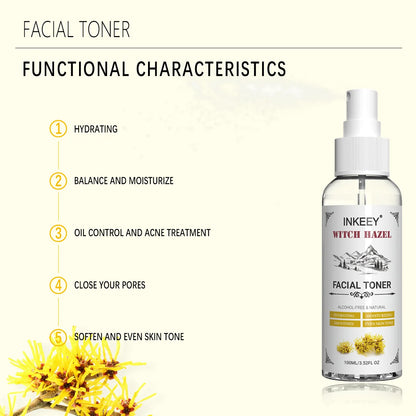 Summer Witch Hazel Toner - Refreshing, Pore Minimizing, with Aloe Vera, Rose Water, for Balanced & Hydrated Skin, Suitable for A