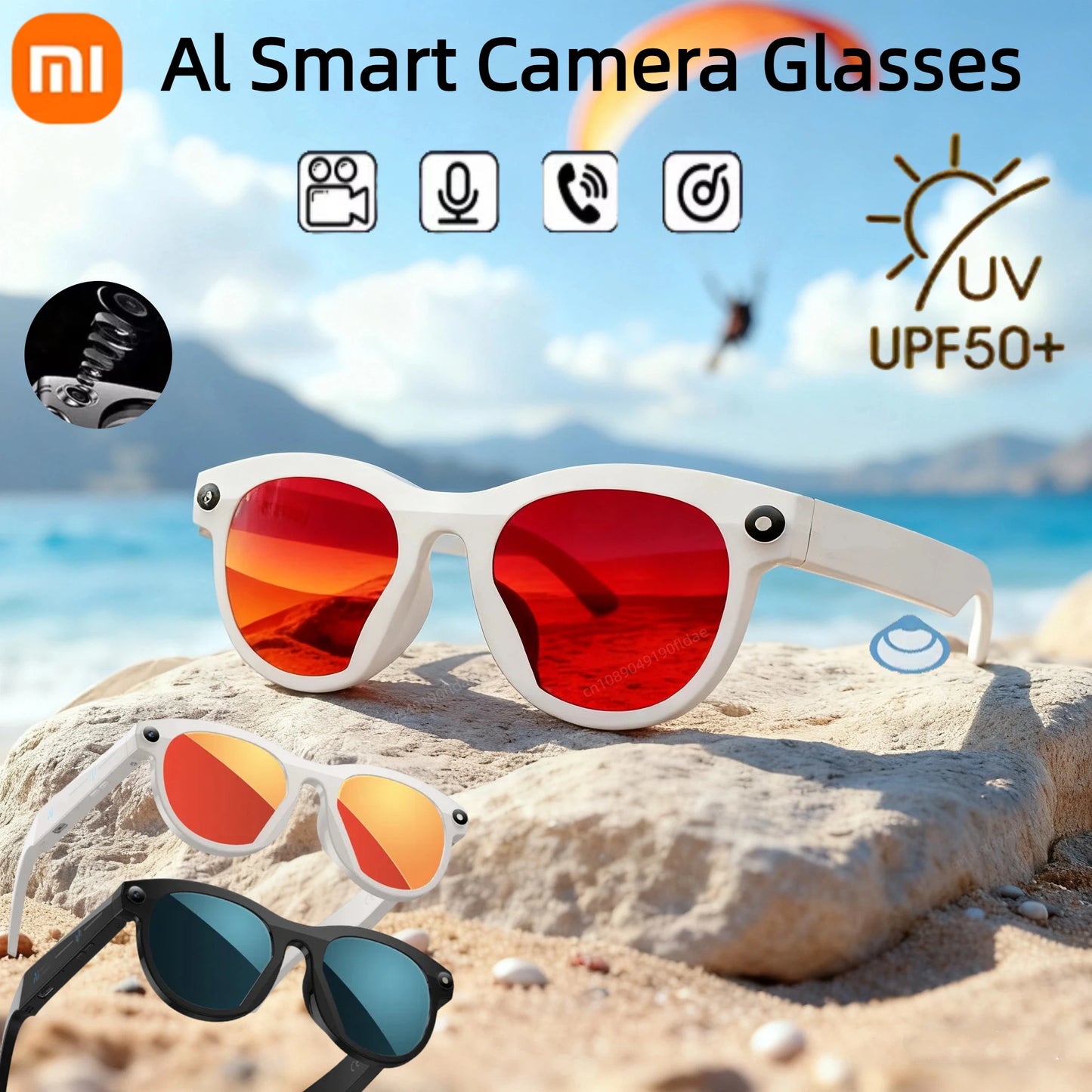 Xiaomi AI Smart Glasses HD Camera Chat GPT Bluetooth Call Voice Assistant Control Navigation Waterproof Smart Sports Glasses New